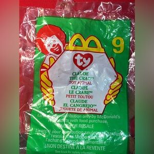NIPNWT Ty Beanie Babies Teenie Beanie Claude the Crab from McDonald’s